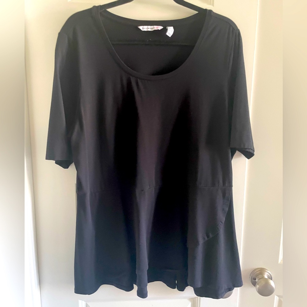 Isaac Mizrahi Black Peplum Top